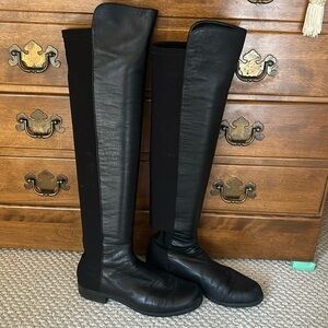 Stuart Weitzman black leather 50/50 boots size 6